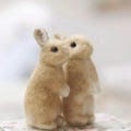 Handmade Needle Felted Wool Bunny, Easter Spring Christmas Xmas Thanksgiving Gift Decor