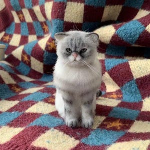 Custom Pet Portrait Felted Cat - Custom Wool Felting Cat Portrait - Realistic Wool Felting Plush - Felted Cat Toy - Felted Pet Figurine