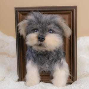 Custom Wool Felt Pet Portrait Frame | Handmade Pet Memorial Gift | 3D Needle Felted Dog/Cat Replica | Personalized Pet Portrait