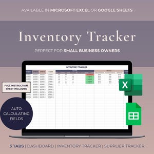 Inventory Tracker Spreadsheet Small Business Inventory Template Google Sheets Excel Inventory Management Inventory Log List Order Tracker