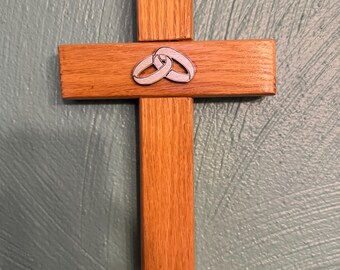 Handmade Church Pew Cross, St. Jude Cathedral, Wedding Gift, Personalized