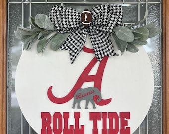 Alabama wreath, Bama wreath, Roll Tide wreath, Alabama football wreath, Alabama elephant wreath, Houndstooth wreath, Alabama football wreath