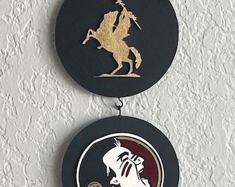 Florida State University wall hanger, FSU, Seminoles, Florida State Seminoles, Noles, Garnet and Gold, Bobby Bowden, Arrow Head