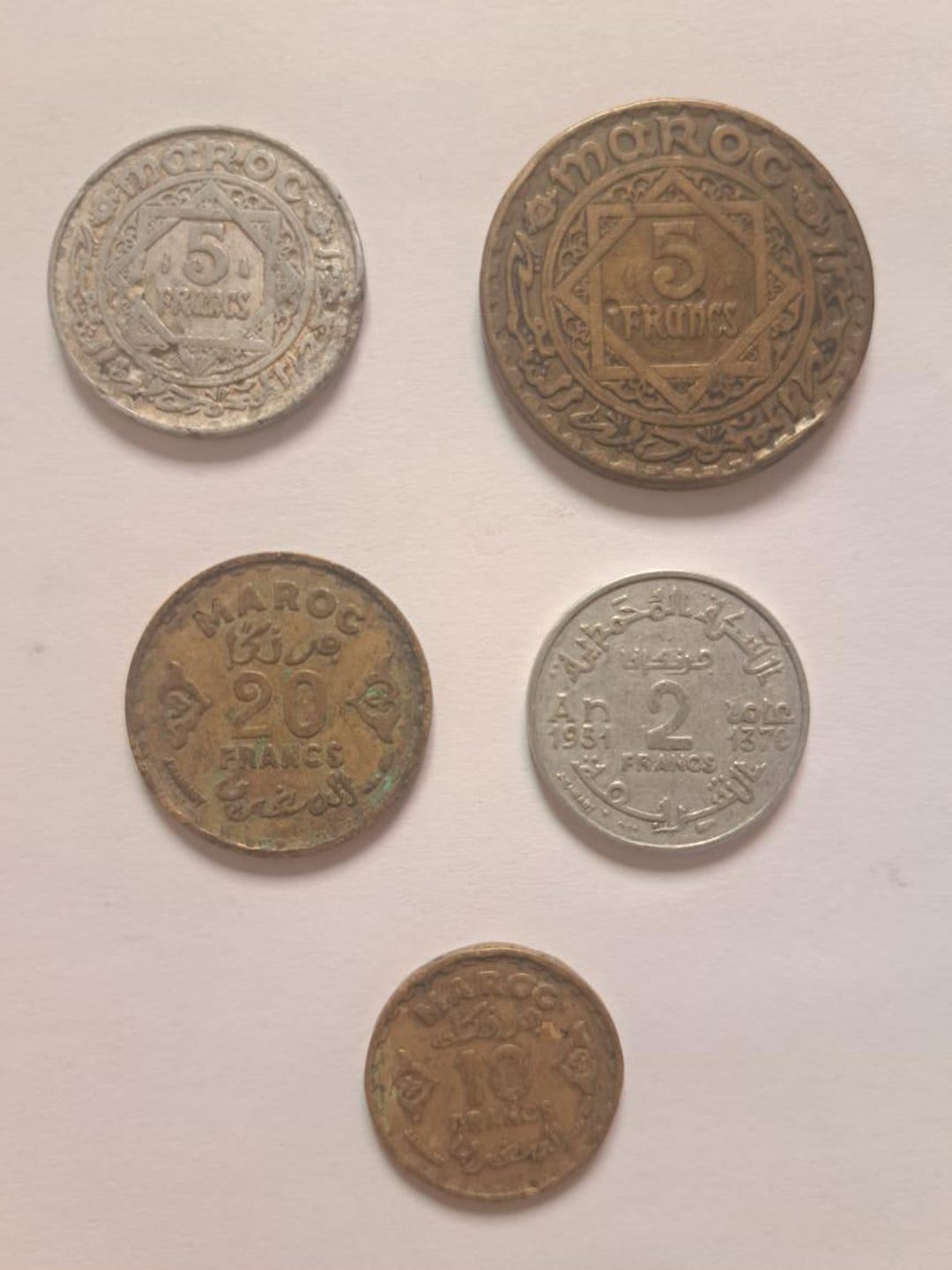 ヴィンテージ・モロッコ・コイン – フランス保護領時代と独立初期時代 - Etsy 日本