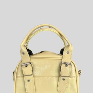 Mini Yellow Vintage-Style Handbag – Small PU Leather Shoulder Purse for Women