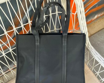 Bolsa de nailon impermeable – Bolso grande negro para el trabajo y la escuela