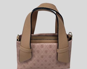 Rosa Vegan Leder Top Henkel Tasche - Handgemachte elegante Geldbörse