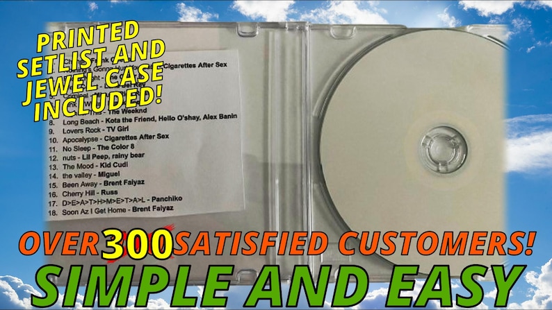 Gravure personnalisée de CD Mixtape - 1 heure et 20 minutes de toutes les chansons que vous voulez image 2