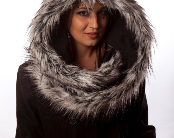 Faux Fur Hooded Scarf Etsy