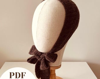 Crochet Bonnet Pattern, Knit-Look Adult Bonnet, Easy-to-follow Tutorial, Instant Download PDF