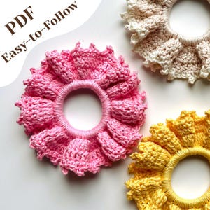 Crochet Scrunchie Pattern - Instant Download PDF - Easy to Follow Hair Tie Tutorial – DIY Hair Accessory – Quick Crochet Project