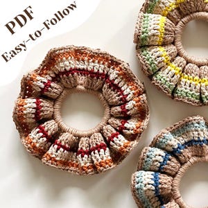 Crochet Scrunchie Pattern - Instant Download PDF - Easy to Follow Hair Tie Tutorial – DIY Hair Accessory – Quick Crochet Project
