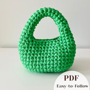 Crochet Bag Pattern, Chunky Hobo Purse Tutorial, Easy-to-Follow PDF, Instant Download