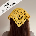 Crochet Bandana Pattern: Yellow Granny Square Headscarf (PDF Tutorial) product logo