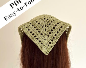 Patroon gehaakte bandana: lentegroene hoofddoek (pdf-patroon)