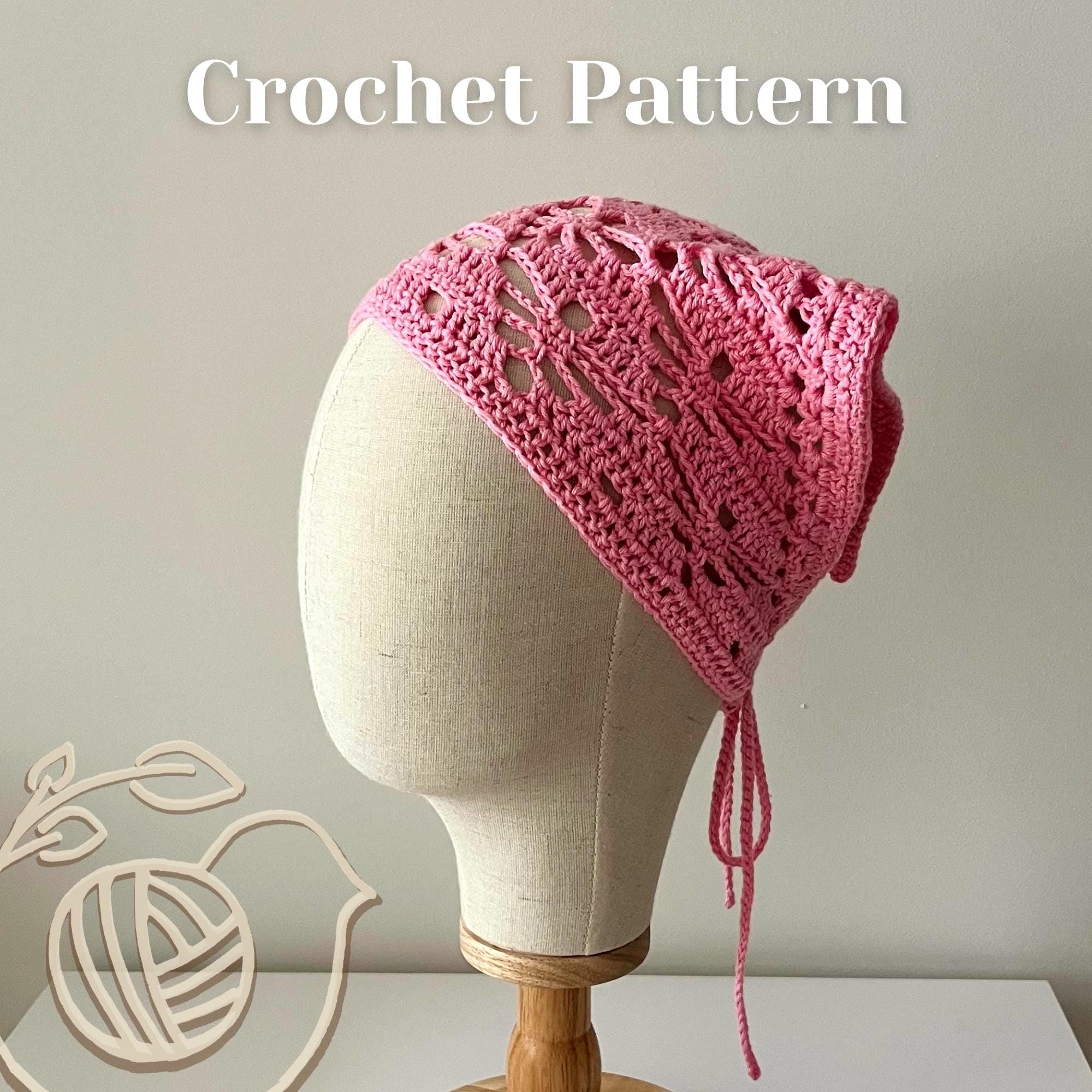 ? NEW Light Pink Butterfly Cotton Crochet Bandana HANDCRAFTED I had the pleasure of pattern testing the very first pattern  main image 3
