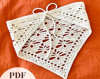 Gehäkeltes Bandana Muster: Blumen Schmetterling Kopftuch, Sofort Download PDF