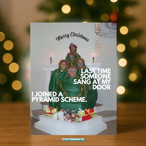 Funny Christmas Card - Hilarious Sarcastic Holiday Greeting - Unique Snarky Christmas Card for Friends, Family, Coworkers, Secret Santa