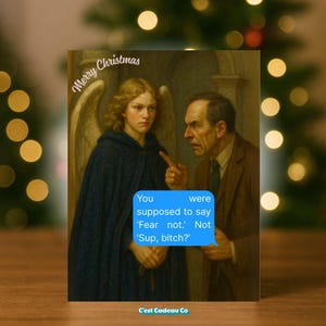 Funny Christmas Card - Hilarious Sarcastic Holiday Greeting - Unique Snarky Christmas Card for Friends, Family, Coworkers, Secret Santa