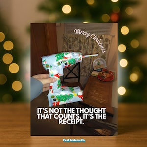 Funny Christmas Card - Hilarious Sarcastic Holiday Greeting - Unique Snarky Christmas Card for Friends, Family, Coworkers, Secret Santa