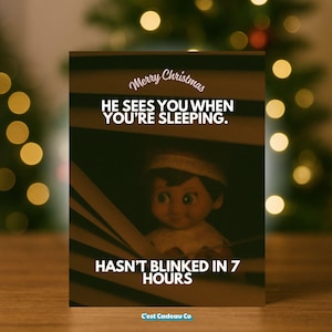 Funny Christmas Card - Hilarious Sarcastic Holiday Greeting - Unique Snarky Christmas Card for Friends, Family, Coworkers, Secret Santa