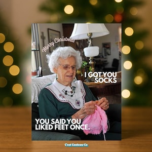 Funny Christmas Card - Hilarious Sarcastic Holiday Greeting - Unique Snarky Christmas Card for Friends, Family, Coworkers, Secret Santa