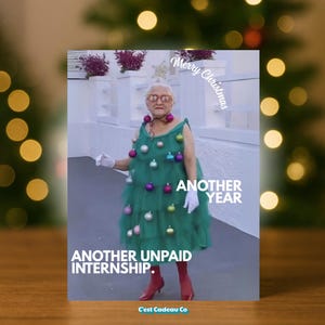 Funny Christmas Card - Hilarious Sarcastic Holiday Greeting - Unique Snarky Christmas Card for Friends, Family, Coworkers, Secret Santa