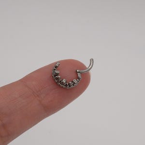 Créoles cliquables couronne en titane G23 | Conque CZ 16G, Septum, Tragus, Piercing Helix image 3