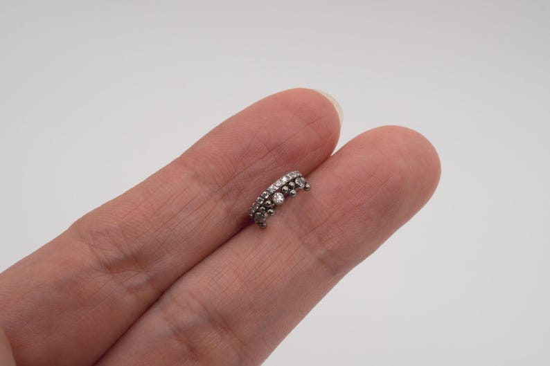 Créoles cliquables couronne en titane G23 | Conque CZ 16G, Septum, Tragus, Piercing Helix image 4