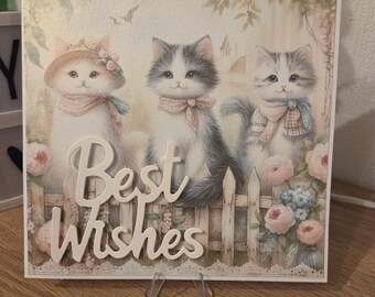 Handmade Cats Wishes Card