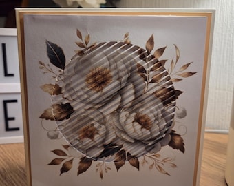 White and Gold Flower Handmade Card