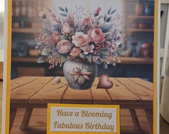 ハッピーブルーミングバースデーカード