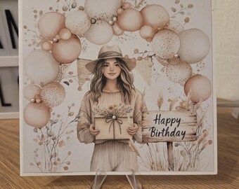 Boho Ladies Birthday Card