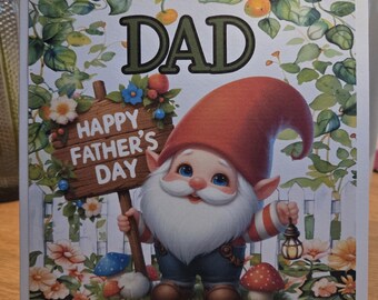 父の日おめでとうノームのグリーティングカード