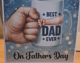 手作りの父の日カード：最高のパパ - 拳を突き合わせるデザイン
