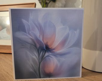 水彩花の空白カード