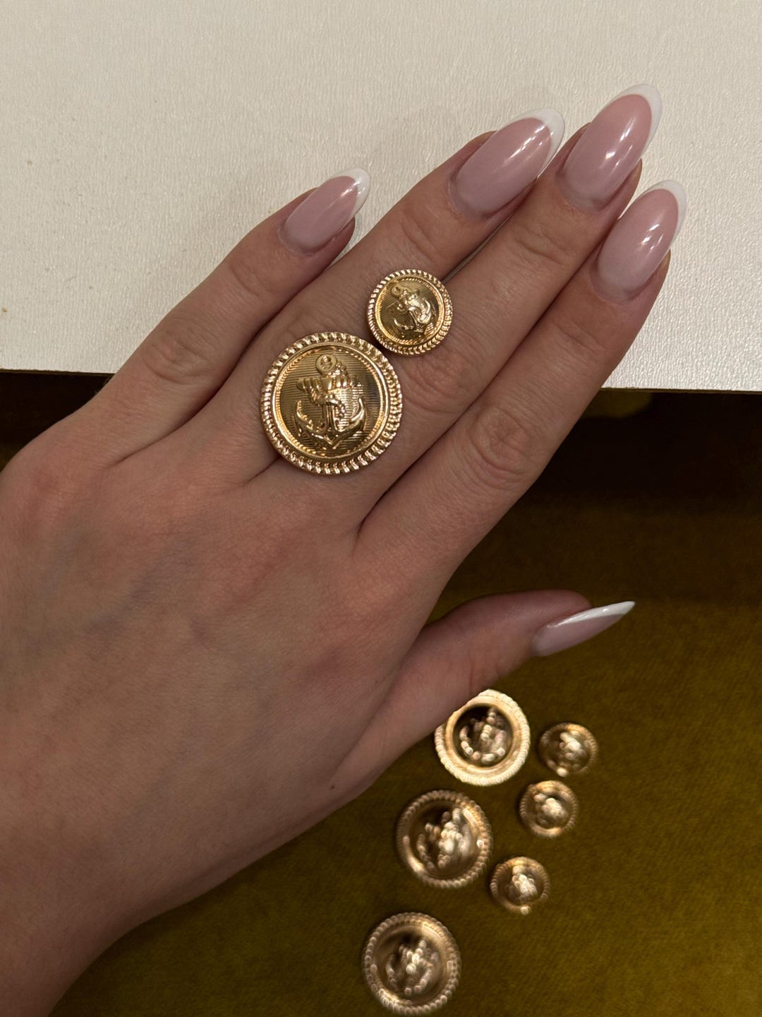 Set of 6 - 10 Gold Anchor Buttons | 15mm 25mm Metal Jacket Buttons ...