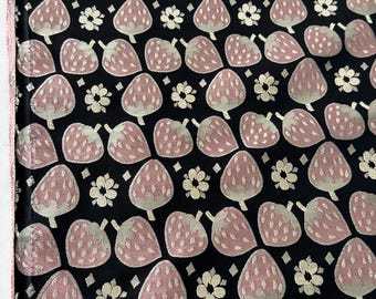 Black and pink jacquard fabric in vintage style , double face premium jacquard fabric, Luxury black and gold jacquard fabric for sewing, DIY
