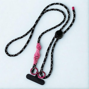 Correa ajustable para teléfono: soporte universal para colgar en el cuello o para llevarla cruzada con clip, ranura para tarjetas, antipérdida y cordón para muñeca para exteriores.