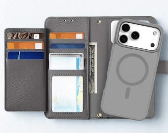 Detachable Magnetic Wallet Case with Card Slots for iPhone 17 Air 16 15