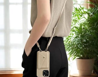 Crossbody Phone Case with Card Holder, Lanyard Strap (iPhone 16-11)