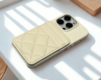 Lattice PU Leather iPhone Case with Card Slot