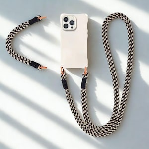 Étui à bandoulière pour iPhone 15 14 13 12 11 Pro Max XR X XS - Coque souple, support pour collier mains libres