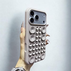 Sticky Suction Silicone Case for iPhone 17 16 15 14 Anti Slip Grip gray