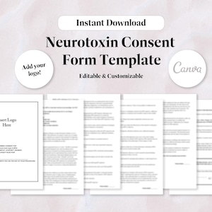 Neurotoxin Consent Form Template | Editable Canva Template | MedSpa Form | Nurse Injector Form | Clinic Form | Digital Download Form