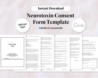 Neurotoxin Consent Form Template: Editable MedSpa Clinic Form (Digital Download)