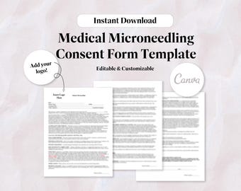 Medical Microneedling Consent Form Template: Editable MedSpa Form (Digital Download)