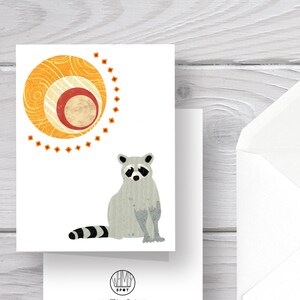 Raton laveur Card-Raton laveur-Trash Panda-Raton laveur Art-Raton laveur Impression-Carte forêt-Bois Card-Forêt Print-Bois Art-Forêt Animal-Forêt Art