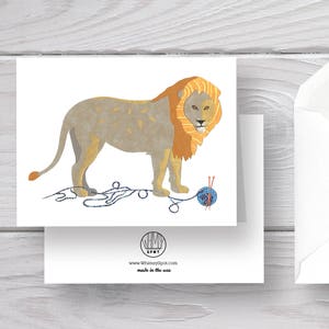 Lion carte-Lion-chat-chat carte-chat Art-Cat Print-Lion Lion-impression Art-Safari carte-papeterie-Safari papeterie-grand chat