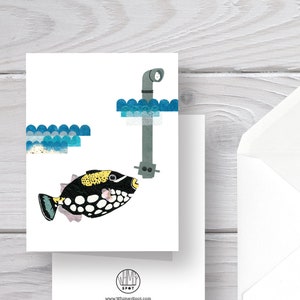 Fish Card-Triggerfish-Clown Triggerfish-Ocean Card-Ocean Animal-Great Barrier Reef Card-Australia Card-Funny Fish Card-Tropical Fish